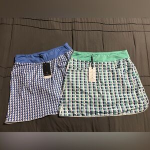 Women's Athletic Skorts - Blue and Green Patterns. Bundle NWT